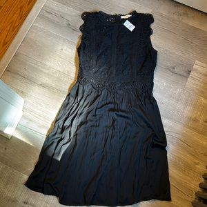 LOFT Sleeveless Black Lace Dress Size 8